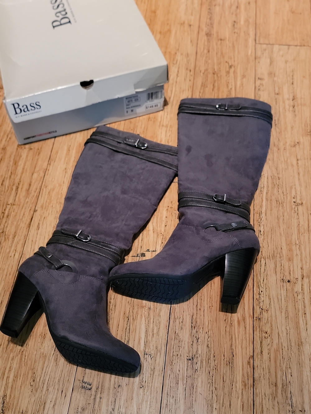 Bass Women’s Gray Suede Heeled Boots